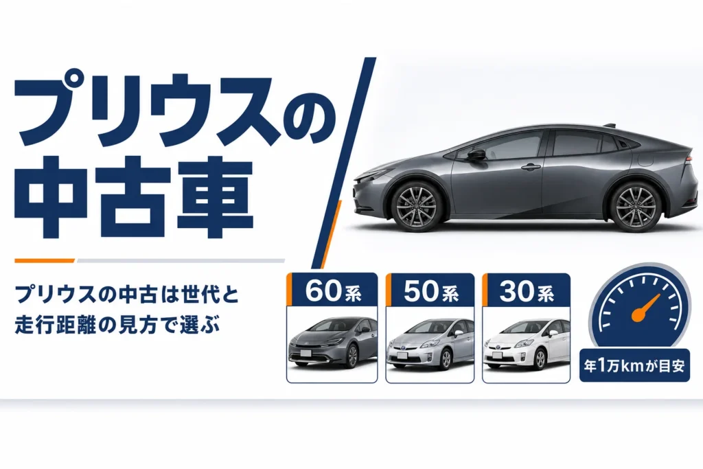 プリウスの中古車の選び方を示したアイキャッチ
