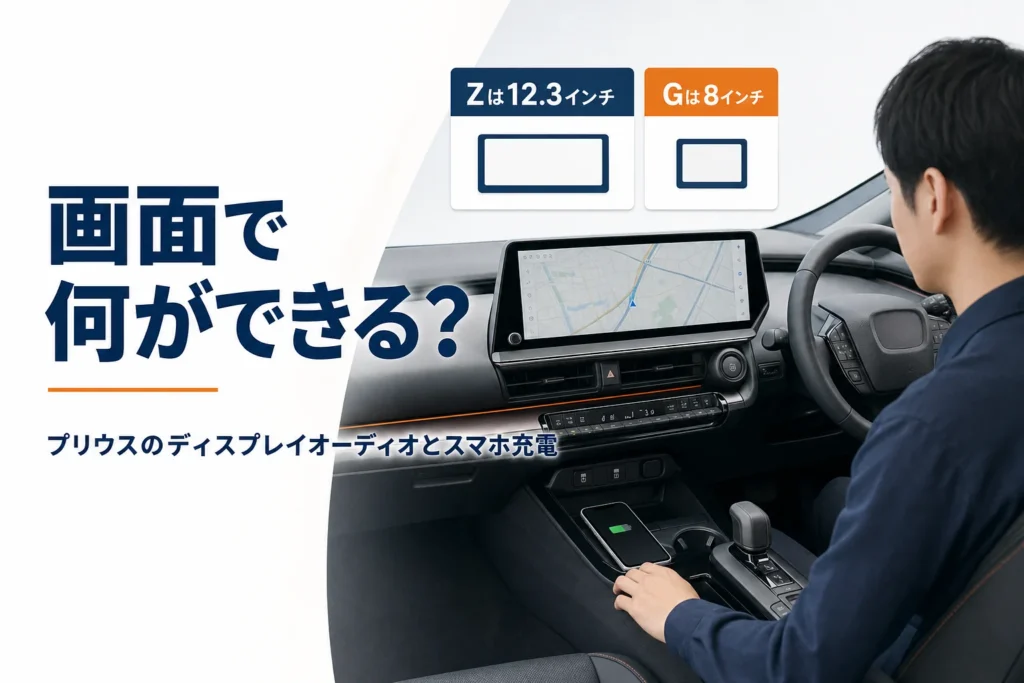 プリウスのディスプレイオーディオとスマホのアイキャッチ