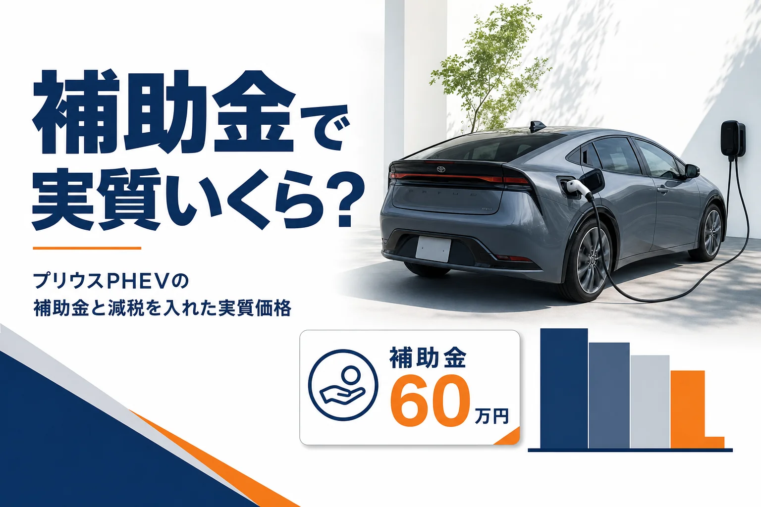 プリウスPHEVの補助金を入れた実質価格を示したアイキャッチ