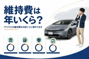 プリウスの年間維持費の内訳を示したアイキャッチ