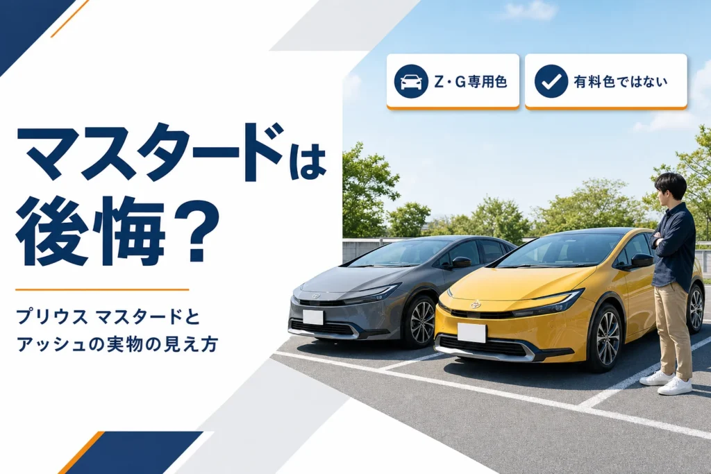 プリウスのマスタードとアッシュを並べたアイキャッチ