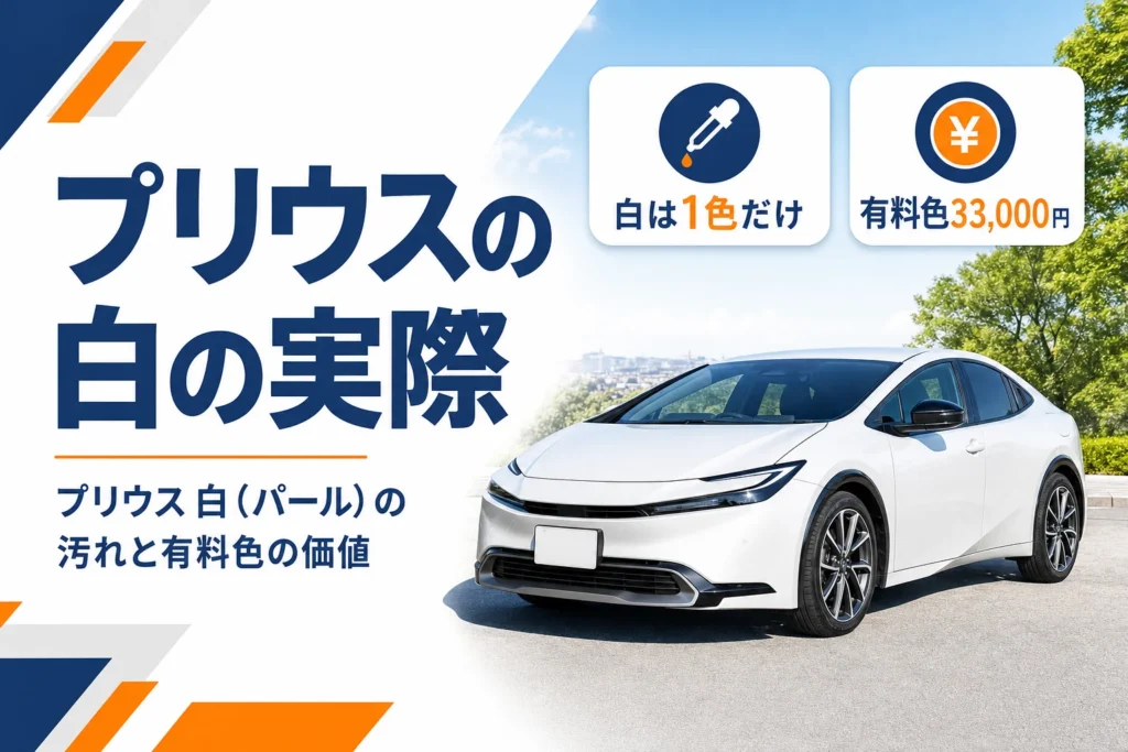 白いパールの現行プリウスのアイキャッチ