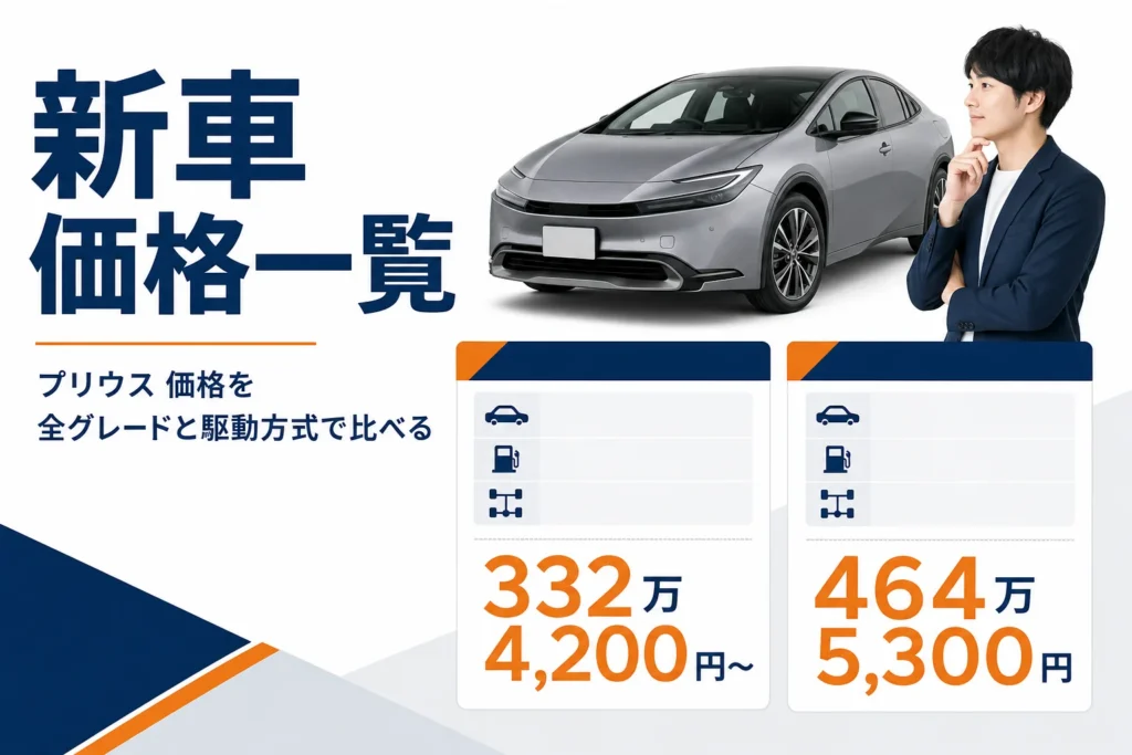 プリウスの新車価格帯を示したアイキャッチ
