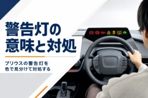 プリウスの警告灯の意味を確かめるイメージ