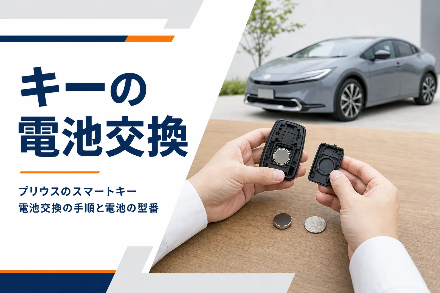 プリウスのスマートキーの電池を交換するイメージ