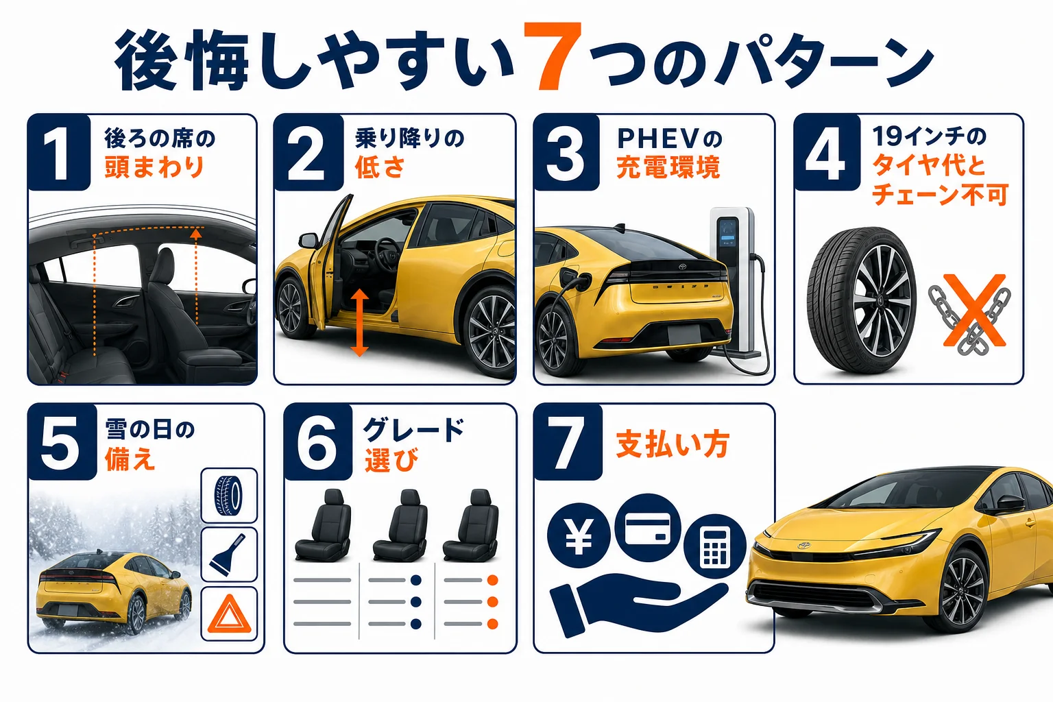 プリウスを買って後悔しやすいパターンと確かめ方を並べた図解