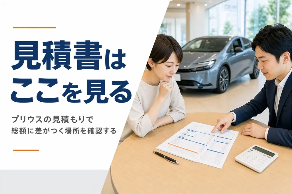 プリウスの見積書の見方を解説する記事のアイキャッチ
