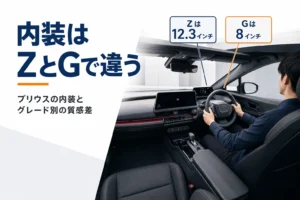 プリウスの運転席まわりの内装のアイキャッチ