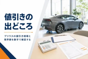 プリウスの値引き相場と交渉の順番を解説する記事のアイキャッチ