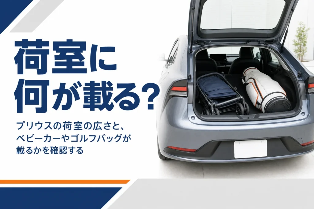 プリウスの荷室の広さと積める荷物を解説する記事のアイキャッチ