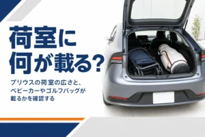 プリウスの荷室の広さと積める荷物を解説する記事のアイキャッチ