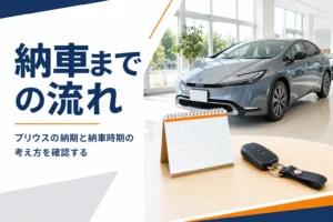 プリウスの納期と注文から納車までの流れを解説する記事のアイキャッチ