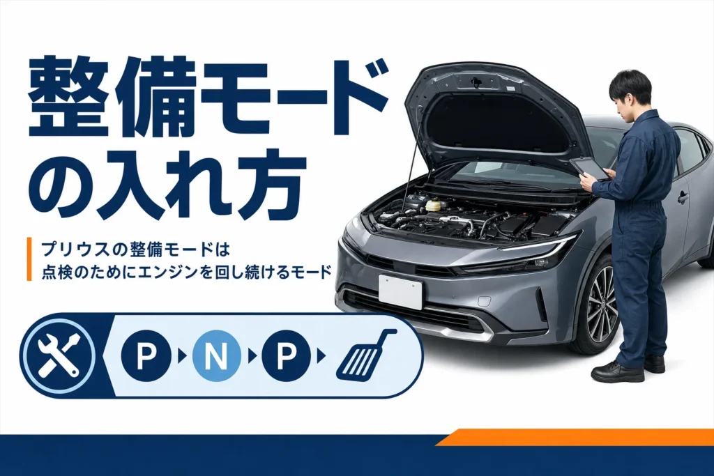 プリウスの整備モードの入れ方を解説するアイキャッチ