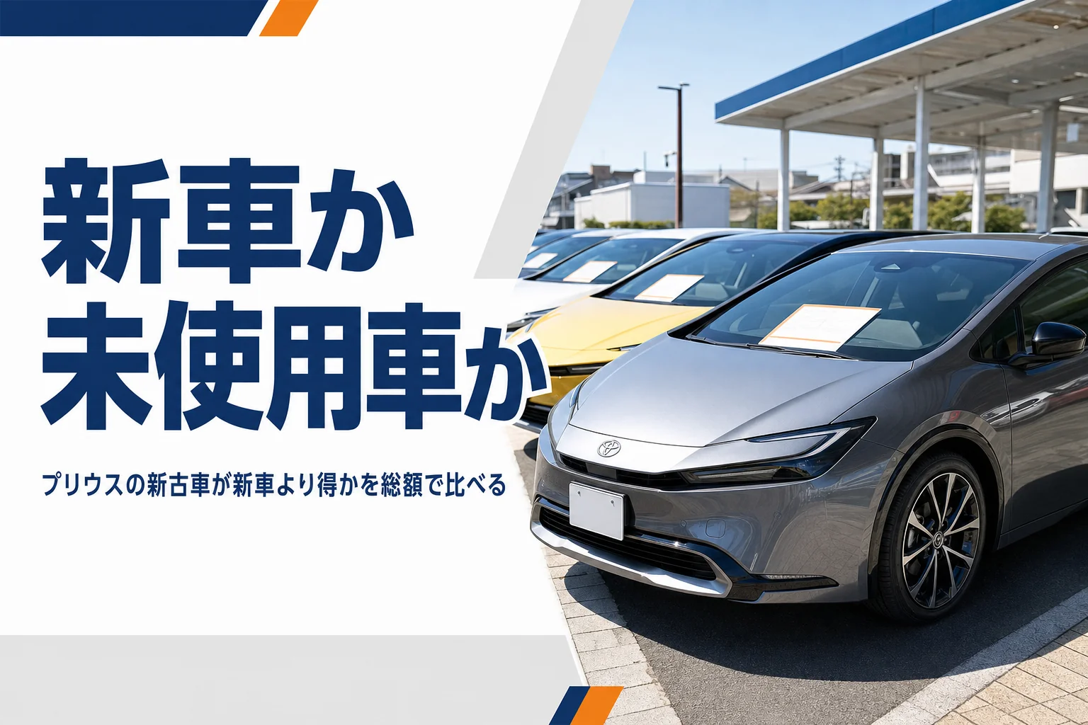 プリウスの新古車と新車の損得を比べる記事のアイキャッチ