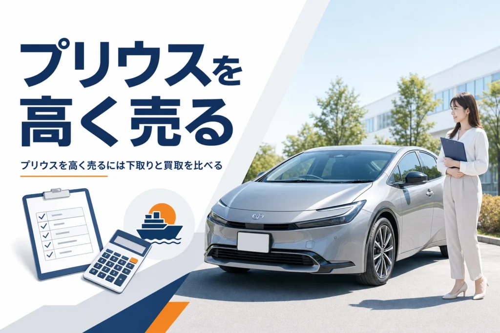 プリウスを高く売る方法を比べるイメージ