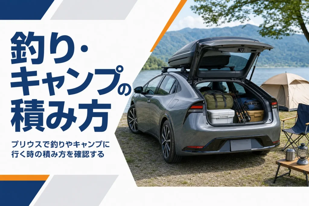 プリウスで釣りやキャンプに行く時の積み方を解説する記事のアイキャッチ