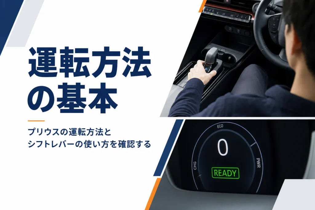 プリウスの運転方法とシフトレバーの使い方を解説する記事のアイキャッチ